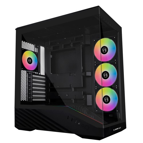 VECTOR V100R Black/ミドルタワーPCケース/ブラック/ピラーレスデザイン/LEDファン4基搭載/大型GPU対応/背面コネクタMB対応/LEDストリップや小物展示スペース装備