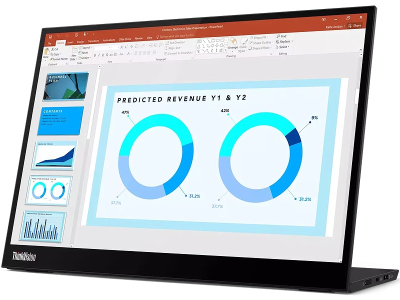 ThinkVision M14d （14型/2240×1400/USB Type-C x2/黒/スピーカーなし）