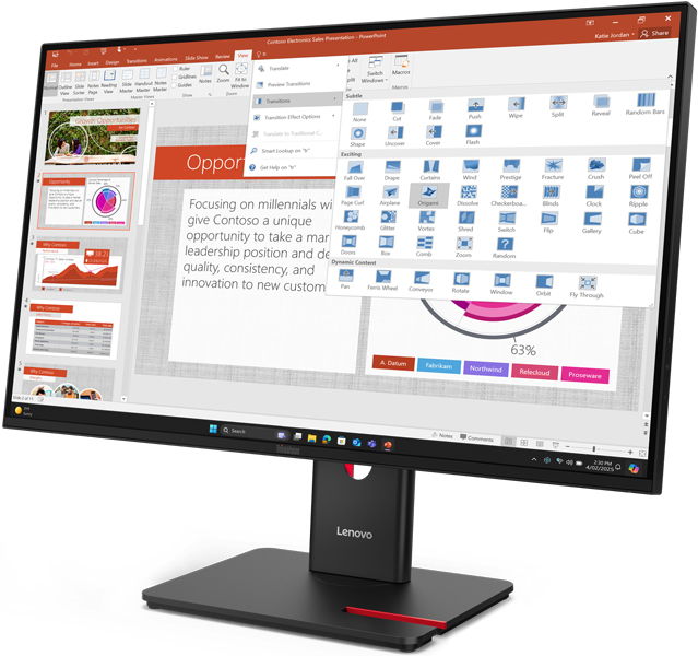 ThinkVision T27-40 (27型/1920×1080/HDMI、DP、VGA/エクリプスブラック/スピーカー：あり)