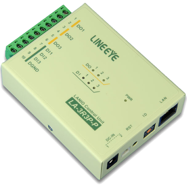 LAN接続型デジタルIOユニット リレー接点3出力/ドライ接点3入力