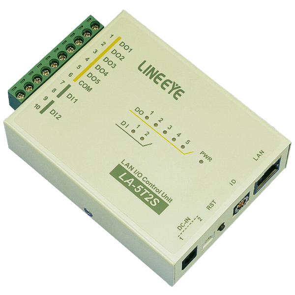 LAN接続型デジタルIOユニット オープンコレクタ5出力/フォトカプラ絶縁2入力