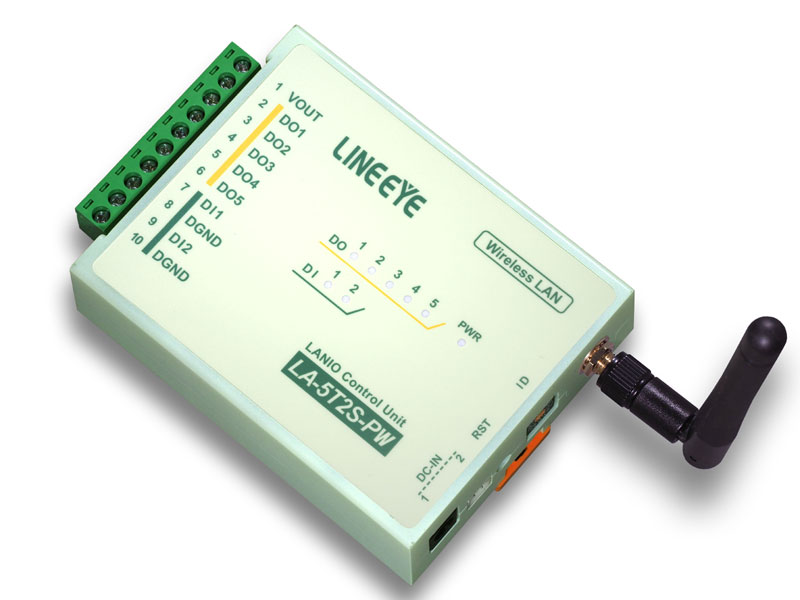 無線LAN接続型デジタルIOユニット オープンコレクタ5出力/ドライ接点2入力