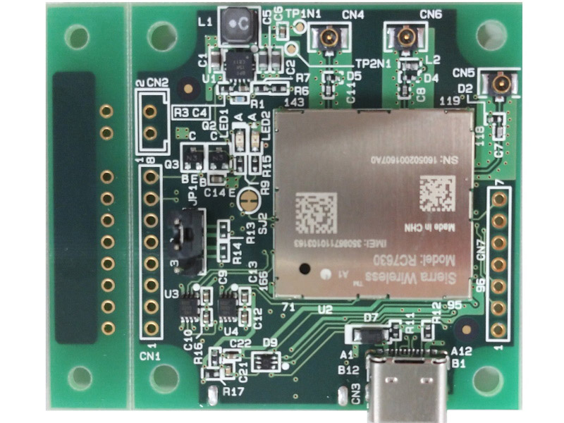 LTE-CAT4無線モジュールRC7630組込み評価ボード（ボードのみ）