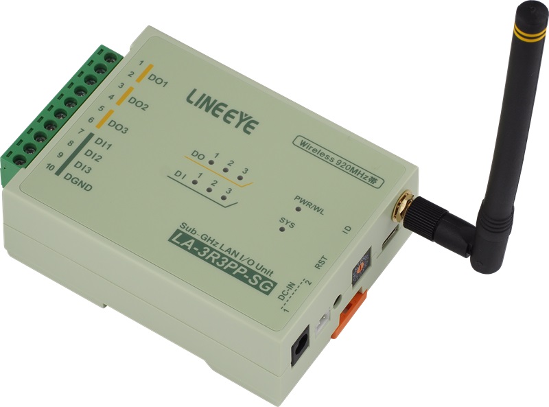 920MHz 無線LAN接続型デジタルIOユニット リレー接点3出力/ドライ接点3入力
