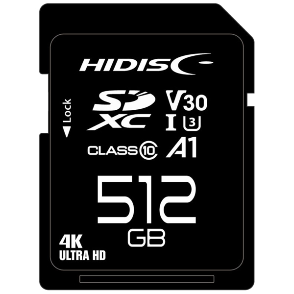 SDXCカード 高速タイプ 512GB Class10 UHS-1スピードクラス3 V30 A1対応