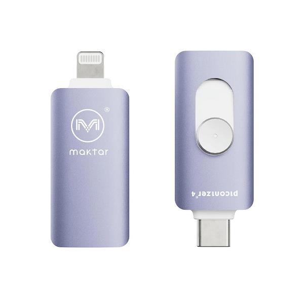 Piconizer4 iPhone、iPad用高速バックアップストレージ (Lightning & USB Type-C両対応) 1TB バイオレット