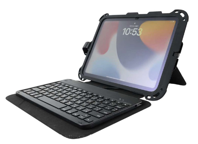 iPad 10.9（第10世代）専用 USB Type-C有線キーボード付耐衝撃ケース
