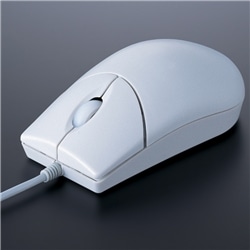 ボール式有線マウス USB接続 Largeサイズ ライトグレー