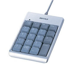 USB接続 USB2.0Hub付テンキーボード シルバー