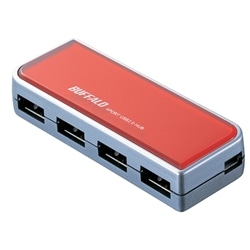 USB2.0Hub 4ポート レッド