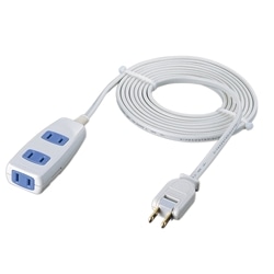 2P3個口電源タップ 5m ホワイト