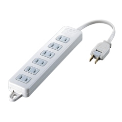 2P6個口電源タップ 2m ホワイト