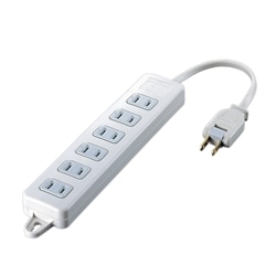 2P6個口電源タップ 5m ホワイト