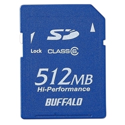 SDカード 高速モデル Class6対応 512MB ブルー