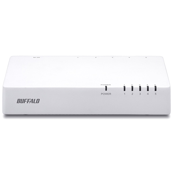10/100Mbps対応 スイッチングHub プラスチック筐体/電源内蔵モデル 5ポート ホワイト