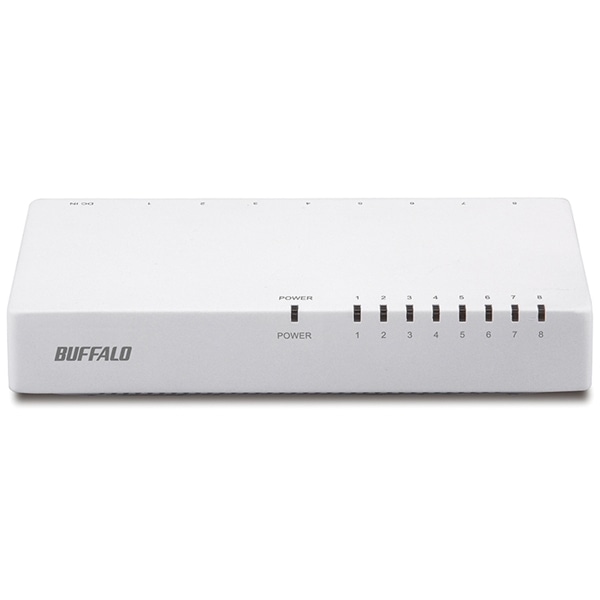 10/100Mbps対応 スイッチングHub プラスチック筐体/電源外付けモデル 8ポート ホワイト
