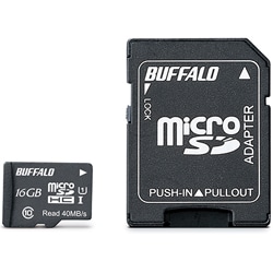 UHS-I Class1 microSDHCカード SD変換アダプター付 16GB