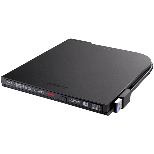 Ultra HD Blu-ray対応 USB3.0用ポータブルブルーレイドライブ スリムタイプ Windows/Mac両対応 Windows専用編集・再生ソフトウェア USB Type-C変換ケーブル付属 ブラック