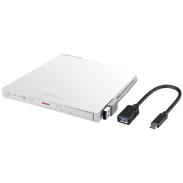 BDXL対応 USB3.1（Gen1）/USB3.0用ポータブルブルーレイドライブ スリムタイプ ホワイト