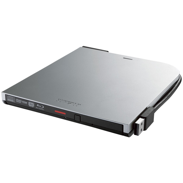 BDXL対応 USB2.0用ポータブルブルーレイドライブ スリムタイプ シルバー