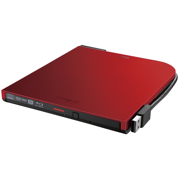 BDXL対応 USB2.0用ポータブルブルーレイドライブ スリムタイプ レッド