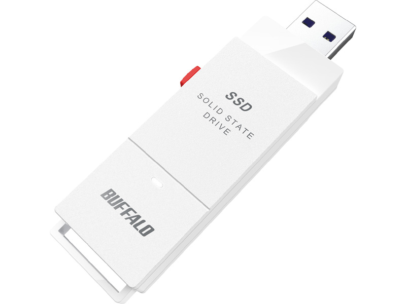 PC対応 USB3.2(Gen2) TV録画 スティック型SSD 500GB ホワイト Type-C付属