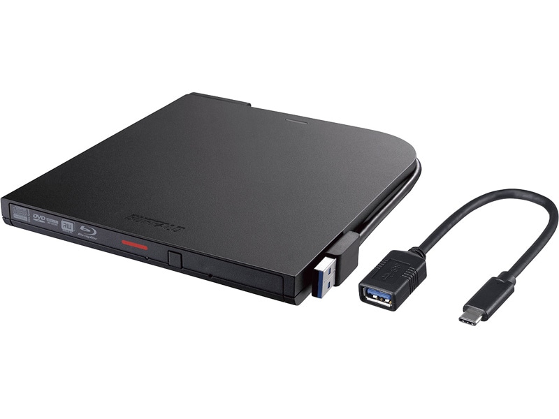 USB3.2(Gen1)対応 ポータブルBDドライブ 再生/書込ソフト添付 ブラック