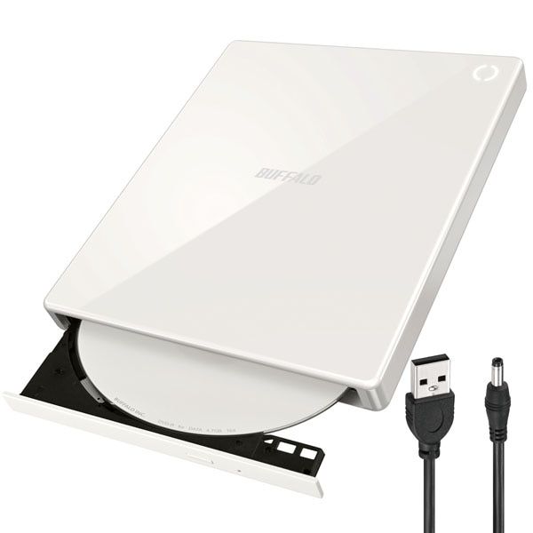 スマートフォン用CDレコーダー DVDプレイヤー ラクレコ+ microSDカードスロット搭載 DVD再生対応 Wi-Fi接続 ホワイト