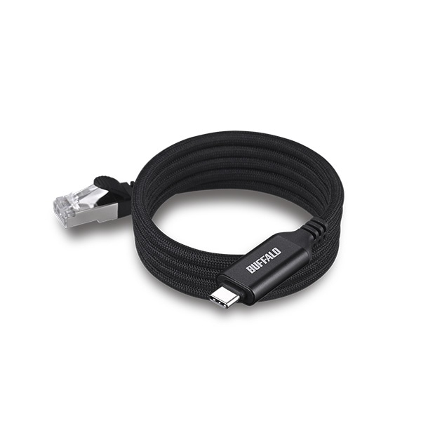 USB-C to GigaLANアダプターケーブル（マグネット結束モデル） 1.0m ブラック
