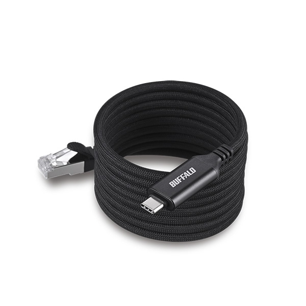 USB-C to GigaLANアダプターケーブル（マグネット結束モデル） 2.0m ブラック