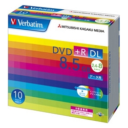 DVD+R DL 8.5GB PCデータ用 8倍速対応 10枚スリムケース入り ワイド印刷可能