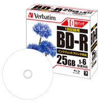 BD-R 1回記録用 25GB 録画130分 1-6倍速 5mmケース10枚パック 紙箱入り ワイド印刷対応