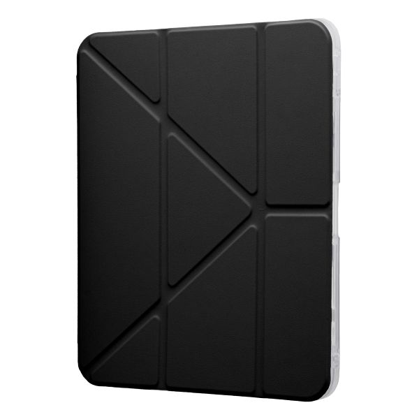 iPad 11inch (A16)/iPad 10.9inch (第10世代) 縦横スタンド可能 背面クリアフラップケース ブラック 【簡易包装】