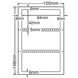 レーザプリンタ用ラベル PS版 100mm×148mm 3面付