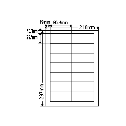 カラーインクジェットプリンタ用光沢ラベルA4(14面)