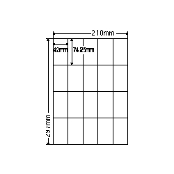 カラーインクジェットプリンタ用光沢ラベルA4(20面)