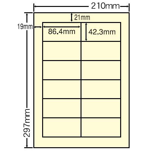 マルチタイプラベルカラータイプ(12面)再剥離タイプ