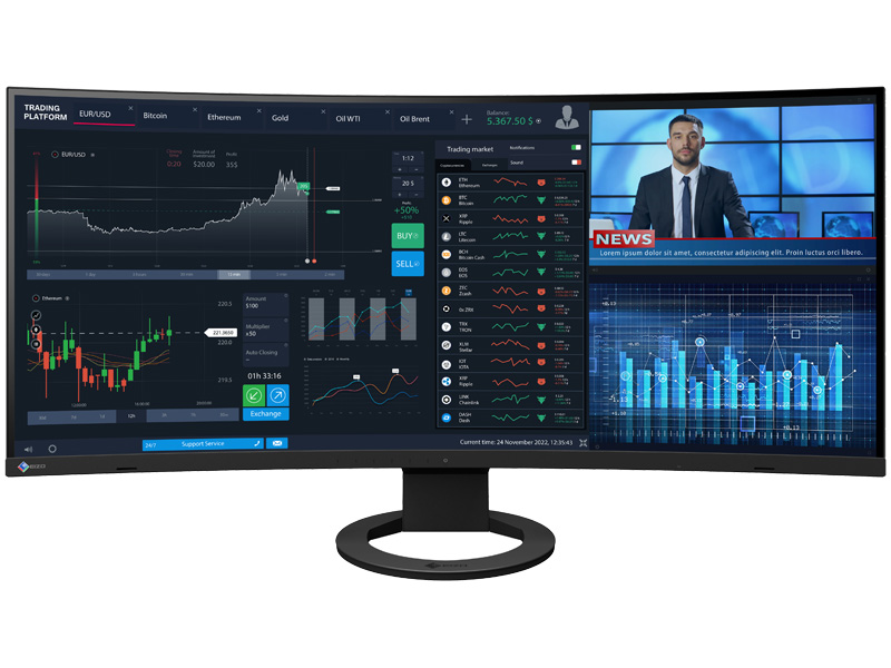 液晶ディスプレイ 37.5型/3840×1600/HDMI、DisplayPort、USB Type-C/ブラック/スピーカー：あり