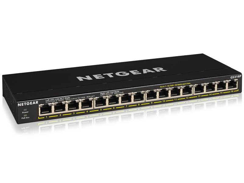 PoE+対応(115W) ギガビット16ポート アンマネージスイッチ