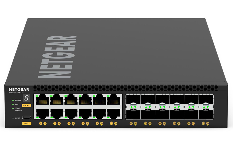 10G/5G/2.5G/1Gポート×12、10G SFP+スロット×12 フルマネージスイッチ M4350-12X12F