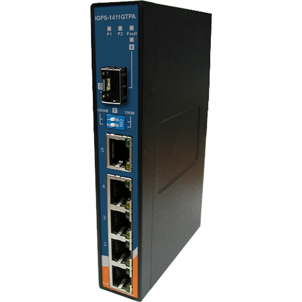産業用ギガビットPoEイーサネットスイッチ 非管理型 PoE×4＋ギガLAN×1＋SFP×1