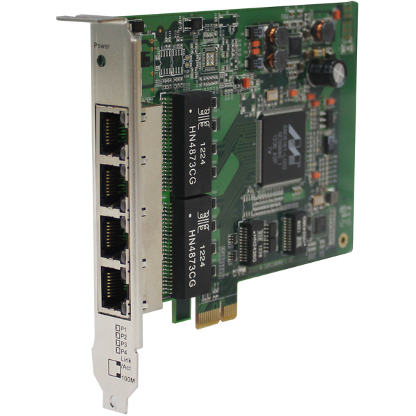 PCIe規格産業用ギガビットイーサネットカード 4ポート 非管理型 10/100/1000Base-T(X)×4