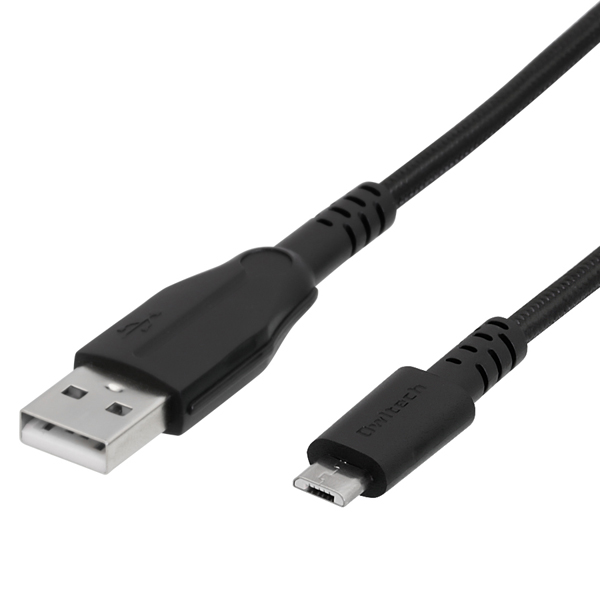 microUSBケーブル/Type-A to microUSB/超タフ/断線に強い/データ転送/急速充電/1.5m/150cm/ブラック