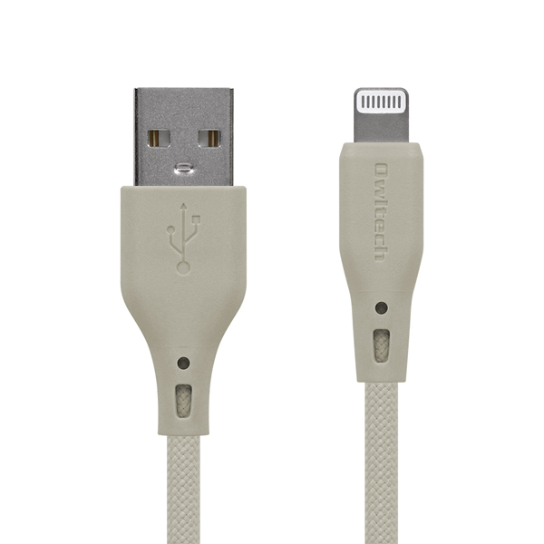 Lightningケーブル/USB Type-A to Lightning/MFi認証/シリコンケーブル/2.4A出力/断線に強い/1.5m/150cm/ミストグレー