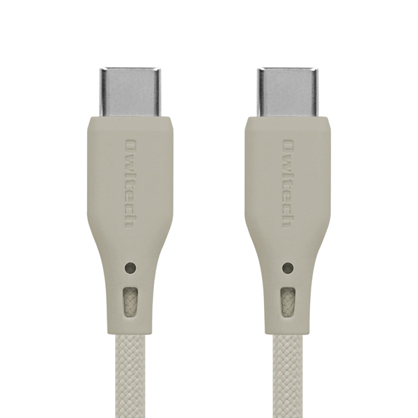 スマホ・タブレット用USBケーブル/USB2.0規格準拠/USB（C-C）/Power Delivery対応/PD60W/データ転送/温度センサー搭載/シリコン/1.5m/150cm/ミストグレー