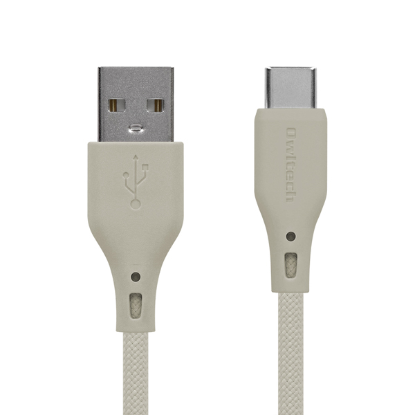 スマートフォン用USBケーブル/USB2.0規格準拠/A-C/（Aオス-Cオス）/シリコンケーブル/3A出力/温度センサー搭載/1.5m/150cm/ミストグレー