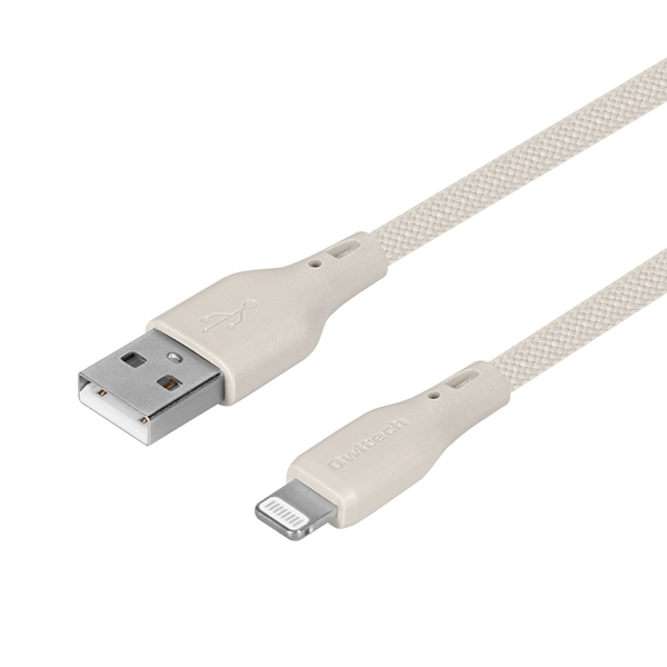 Lightningケーブル/USB Type-A to Lightning/MFi認証/やわらか/断線に強い/シリコンケーブル/シリコンメッシュケーブル/2.4A出力/断線に強い/1.5m/150cm/ミストグレー