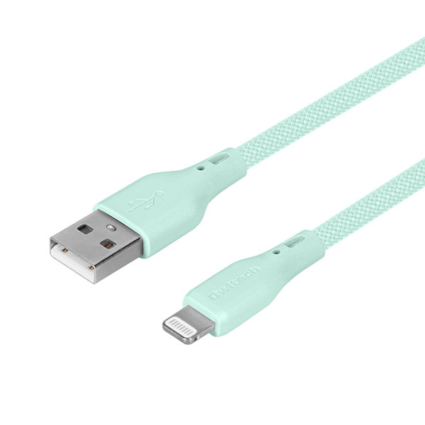 Lightningケーブル/USB Type-A to Lightning/MFi認証/やわらか/断線に強い/シリコンケーブル/シリコンメッシュケーブル/2.4A出力/断線に強い/1.5m/150cm/アイスブルー