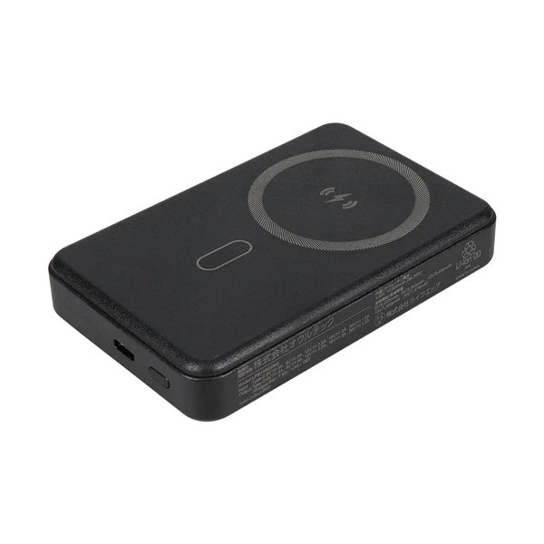 モバイルバッテリー/10000mAh/マグネット式/ワイヤレス充電/準個体電池/iPhone、スマートフォン、ポータブルゲーム機、Bluetoothスピーカー各種対応/PD対応/防災/ブラック