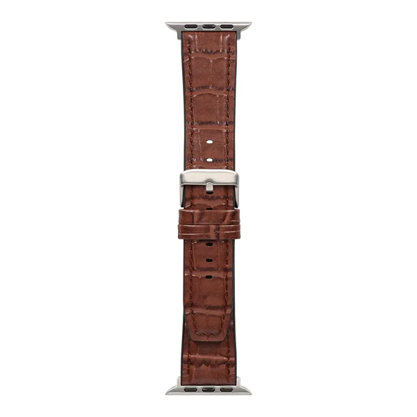 Apple Watch用バンド/アップルウォッチバンド/42mm/44mm/45mm/46mm/49mm/クロコダイルレザー/VORGAL/ブラウン